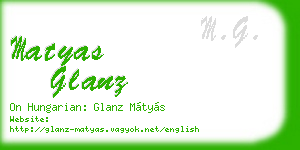 matyas glanz business card