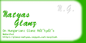 matyas glanz business card